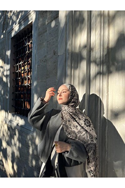 ARMANDA Ethnic Vual Pashmina Desen Şal - Taş