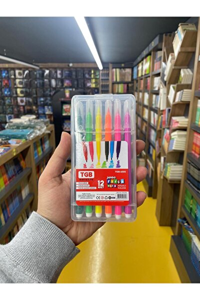TGB KEÇELİ KALEM JUMBO FIRÇA UÇLU 12 Lİ ŞEFAF KUTULU