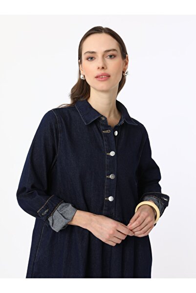 Benin Φόρεμα Hijab με κουμπιά με λεπτομέρειες - Μπλε - Μπενίν