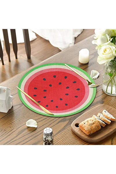Viyens 6'lı Karpuz Keçe Amerikan Servis 33x33cm