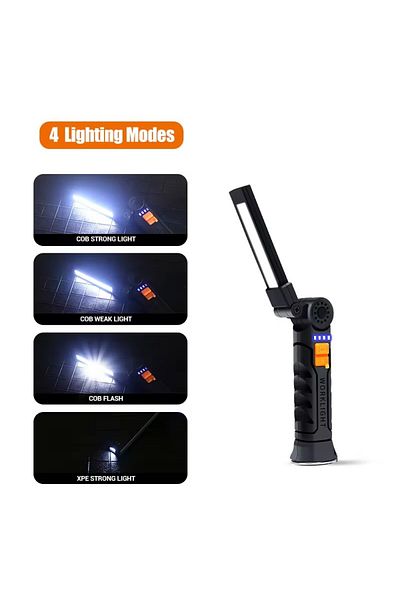 ZHIYU Built in battery 139-A Folding COB XPE LED Work Light Handheld Flashlight with Built-in Battery Lamp