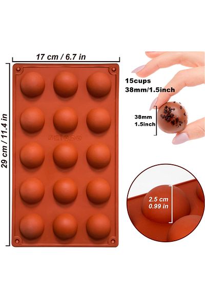 Choice 38mm Diameter Semi Sphere Silicone Chocolate Mold Half Ball Cake Tray Silicon Dome Baking Moulds Pud