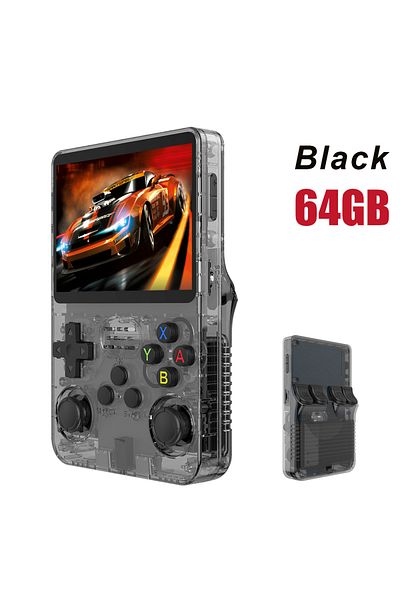 BOYHOM us Black 64G 128G Open Source R36S Retro Handheld Video Game Console Linux System 3.5 Inch IPS Scree
