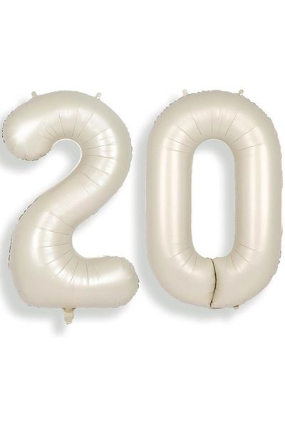 BeySüS Cream Beige 20 Number Foil Balloon 80 cm