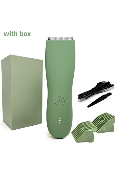 Choice ماكينة حلاقة شعر الجسم باللون الأخضر للرجال، ماكينة تشذيب شعر الكرات لمنطقة العانة والفخذ، شفرة سيراميك قابلة للاستبدال