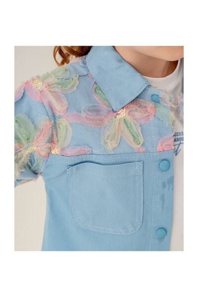 CİCHLİD ÇİÇEK GARNİLİ CEKET TSHİRT TAKIM