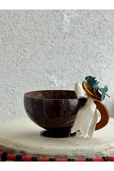 Maison Avf Natural Coconut Shell Orange Cinnamon Detailed Coconut Cup & Mug