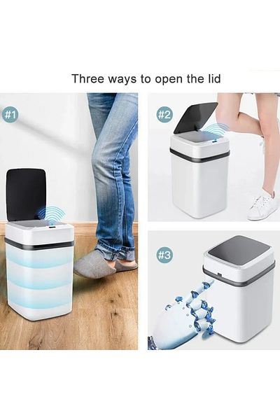 Choice More than 12L Kitchen Trash Bin 13L Bathroom Touch Trash Can In The Toilet Smart Garbage Bucket Wast