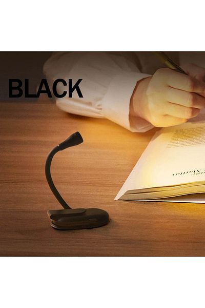 Pzsunly Black Portable Led Book Lights Usb Rechargeable Eye Protection Night Light Mini 360°clip-on For Read