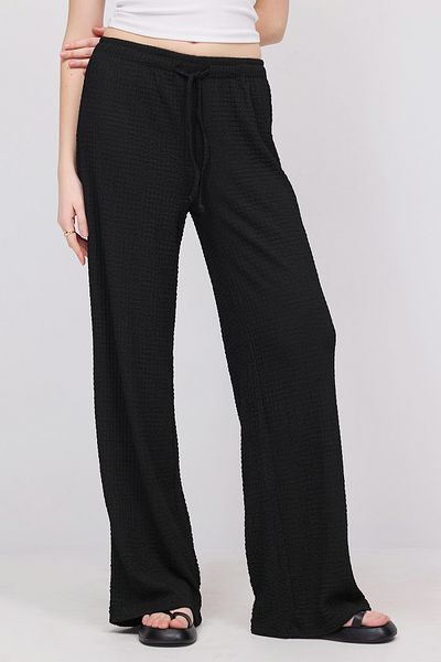 Addax Textured Wide Leg Pants Pn10680-K3