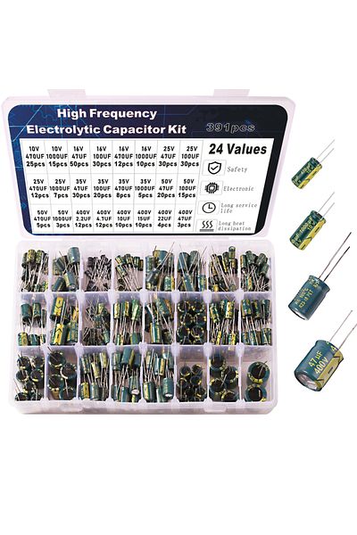 Choice 12values-178pcs Electrolytic Capacitor Kit High Frequency Assortment 10v 16v 25v 35v 50v 400v 10uf 1
