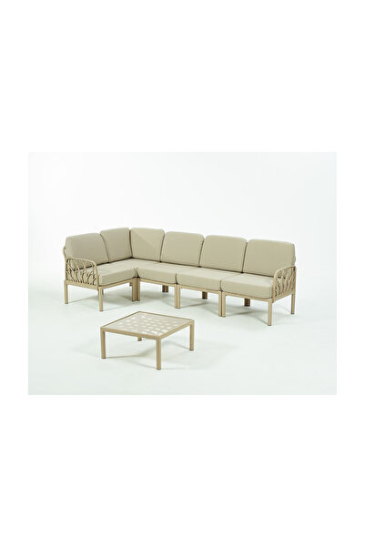 Novussi GARDA Sofa Set L Köşe + Sehpa BEJ Minderli