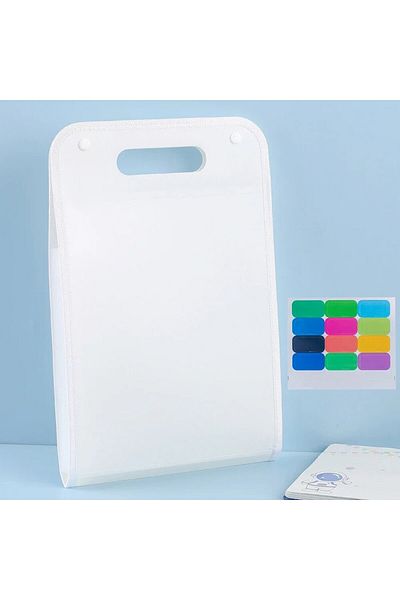 Choice Gray G1002A 13 Pocket File Folders Portable A4 Letter Size Macaron Color Accordian Document Organize