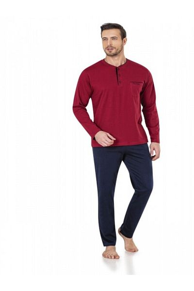 Pierre Cardin Men's Navy Blue Knitwear Pajama Set Groom Dowry Set