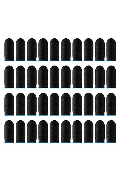Choice Blue-40pcs 40pcs Mobile Game Fingertip Gloves Sweatproof Anti-slip Touch Screen Finger Sleeve Breath
