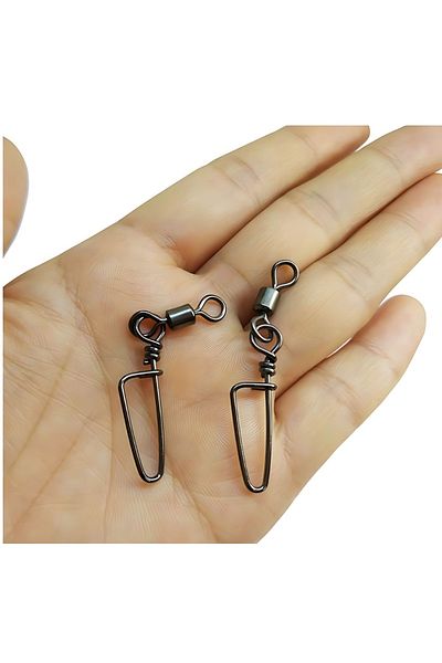 Hokkaido 10Pcs 4/0 Number, Pulls 90kg, Nickel Plated Knip Clip Swivels Rolling Swivel Coastlock Snap.