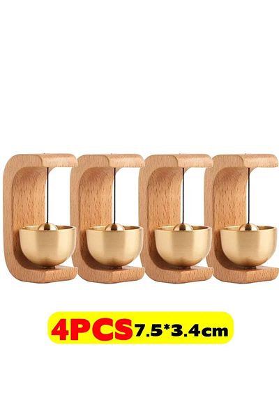 Choice 4PCS Wireless Doorbell Solid Wooden Doorbell Magnetic Brass Wind Chimes Wireless Jingle Bell Entranc