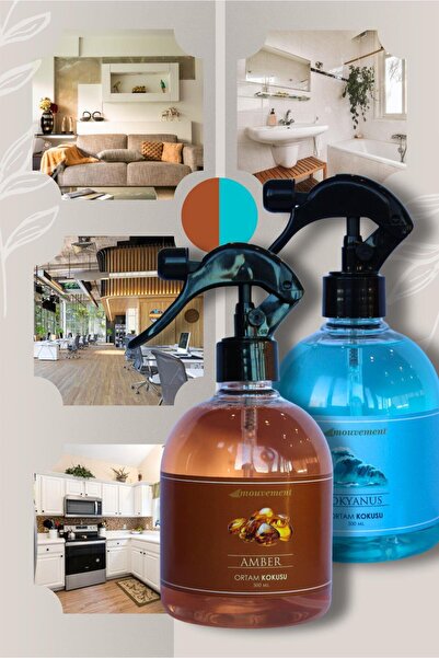 MOUVEMENT 2'Li 500 ml Oda Spreyi ile Ferah Bir Atmosfer (Amber Okyanus)