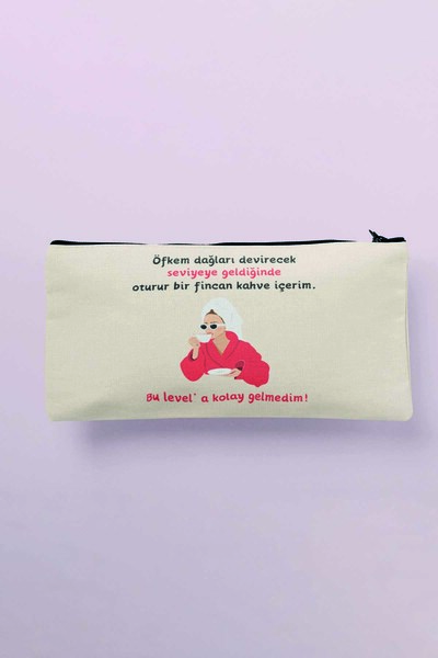 qoeuyl boutique Смішна сумка для косметики з принтом та пенал для ручок