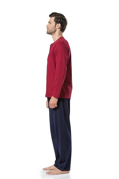 Pierre Cardin Ανδρικό μακρυμάνικο Σετ Πιτζάμες Νυφικό Navy Blue Groom Burgundy