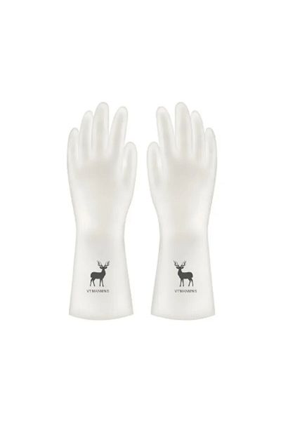 Choice L Deer Waterproof Housework Cleaning Gloves Kitchen Cleaning Latex Laundry Dishwashing Gloves Wear R