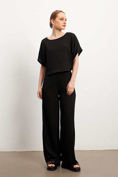 MODAGEN Set de pantaloni negri cu mânecă scurtă pentru femei