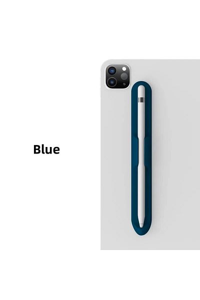 Choice حامل قلم رصاص أزرق من السيليكون للأجهزة اللوحية مع فتحة قلم رصاص لجهاز Apple Pencil من الجيل الأول والثاني وجهاز Samsung Galaxy