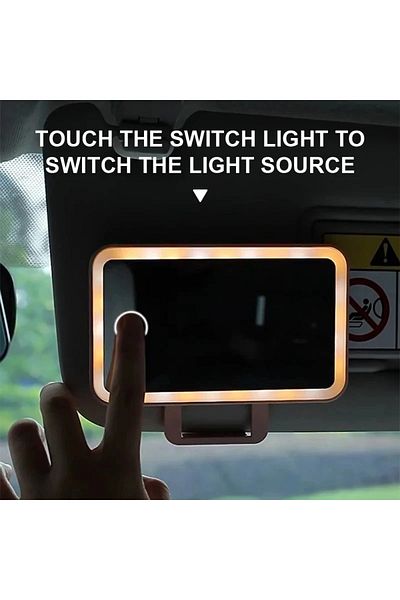 Choice Pink Mini Car Interior Makeup Mirrors Sun Visor Plate Led Mirror For Girls Women Rechargeable Fill L