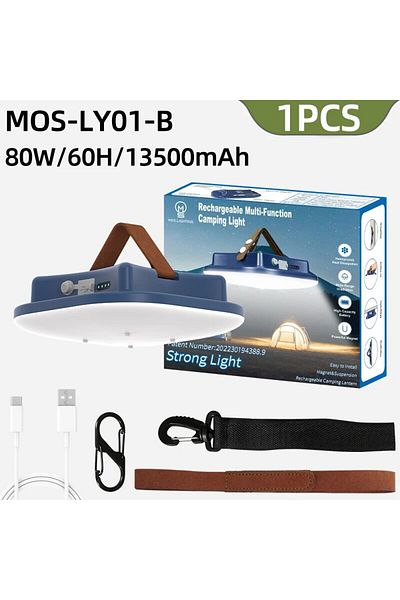 Choice MOS-LY01 أزرق 1 قطعة مصباح تخييم قابل لإعادة الشحن ضوء خيمة خارجي شفط مغناطيسي مصباح طوارئ للسيارة