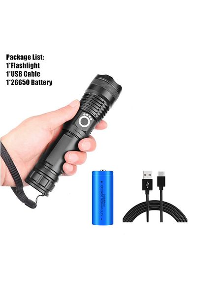 Choice P50 26650 battery Rechargeable LED Flashlights 90000 Lumens Super Bright Zoomable Waterproof Flashli