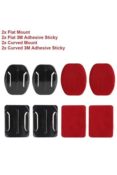 choice2 2 حامل لاصق للخوذة مسطح × 2 منحني، حامل 3M مسطح منحني متوافق مع GoPro...