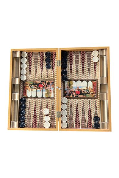 ESER Hatem Model Wooden Backgammon and Checkers Set 25 X 50 cm
