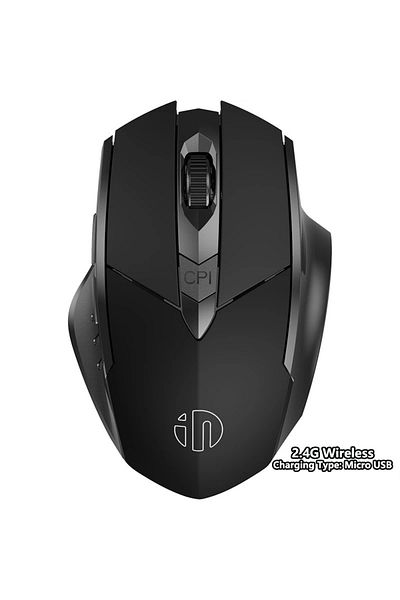 INPHIC wireless-Black Bluetooth Compatible Mouse Rechargeable 2.4G INPHIC Wireless Mouse Office Mute Suppor