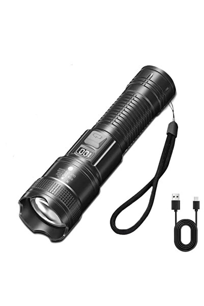 Choice Black High Strong Power Led Flashlights 300000LM Tactical Torch with D...