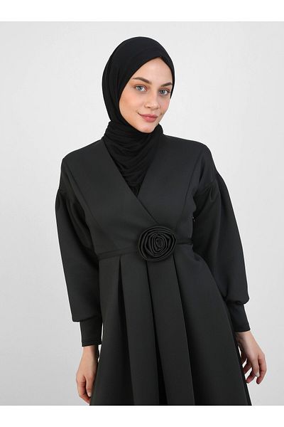 VAV Μαύρο Φόρεμα Hijab - Vav Collar