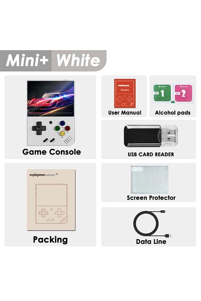 MIYOO No Card(0 Games) White MIYOO Mini Plus Portable Retro Handheld Game Console V2 Mini+ IPS Screen Clas