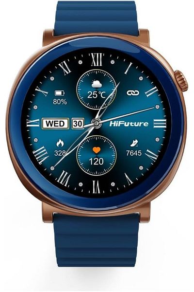 HiFuture Smartwatch, 1.43" Amoled Display, Wireless Calling, Magnetic Strap, Syntra AI, Waterproof, Blue