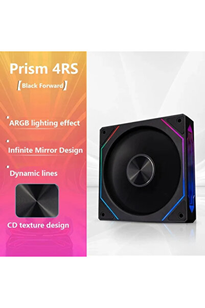 choice2 مروحة علبة وحدة المعالجة المركزية A-RGB Other Black Forward Prism 4RS ARGB مقاس 120 مم بتصميم مرآة لا نهائية 5 فولت 3 سنون