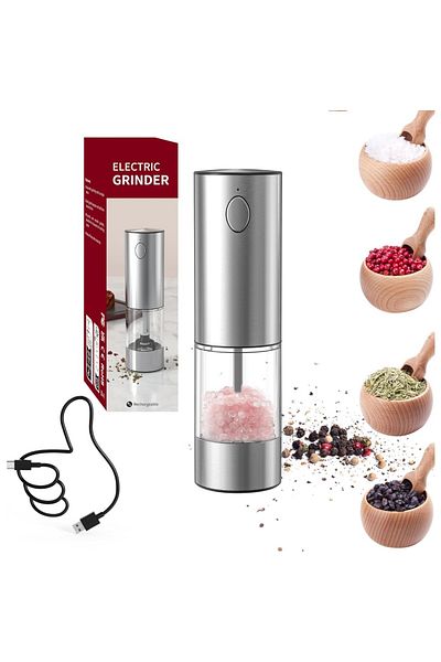 Choice 1pcs Electric Salt and Pepper Grinder Set, USB Rechargeable, Adjustable Coarseness, Large Capacity,