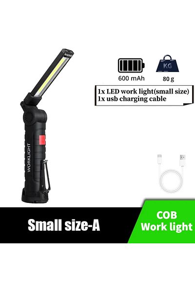 Heinast Small New Portable COB LED Flashlight USB Rechargeable Work Light Magnetic Lanterna Hanging Lamp wit