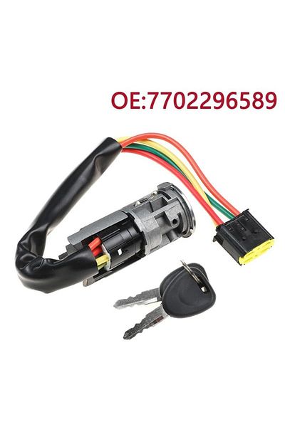 LARATH 1PCS 7702296589 Car Ignition Lock Cylinder Starter Key Switch Lock +2Keys for Renault Logan Dacia Sa