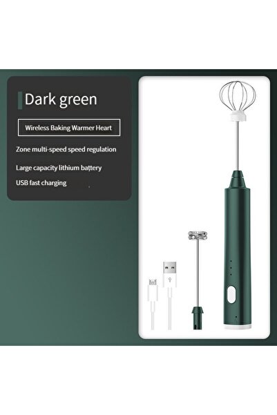 Choice1 أخضر 1 قطعة USB قابلة لإعادة الشحن باليد مضرب بيض 3 سرعات كهربائي لخفق الحليب وصانع الرغوة وخلاط القهوة