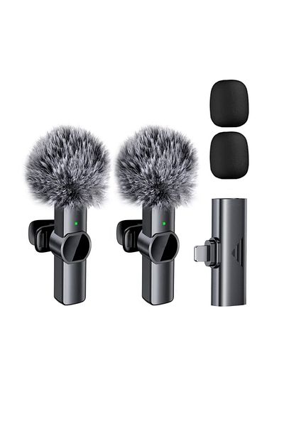 Choice 2in1 For iOS Wireless Lavalier Microphone for Cell Phone Noise Reduction Portable Audio Video Live I
