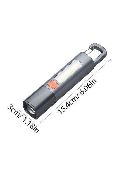 Choice Lithium Ion Zoom Grey Strong Lighting Abs Flashlamp Usb Charging Portable Outdoor Small Flashlight C