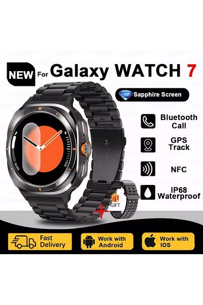 Choice Galaxy Watch 7 Ultra Black Steel Strip 2024 New Galaxy Smart Watch 7 Ultra Men Amoled Screen Multi-f