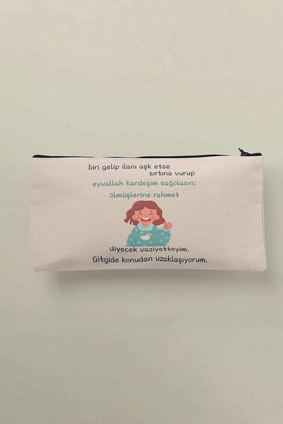 qoeuyl boutique I Walk Away Πορτοφόλι με στυλό τσάντας μακιγιάζ με στάμπα