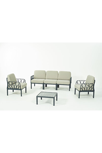 Novussi GARDA Sofa Set 3+1+1+Sehpa BEJ Minderli