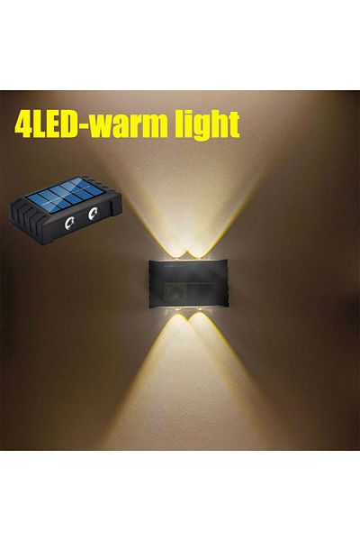 Choice 1 Pcs 4led Warm Light 4/6/8/10leds Solar Wall Lamp Yard Street Decor Light Outdoor Waterproof Up And