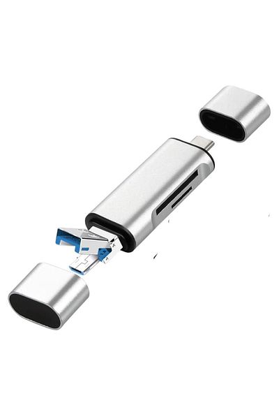 Pmr USB 2.0 3 in 1 Card Reader and USB Multiplexer – Support Type-C, Micro Usb, Sd/Tf Card