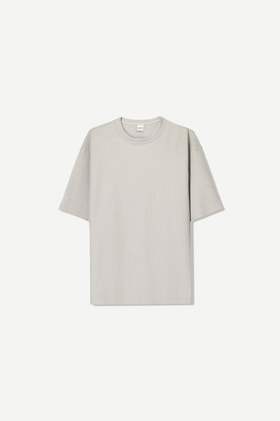 Bershka Short sleeve seersucker T-shirt